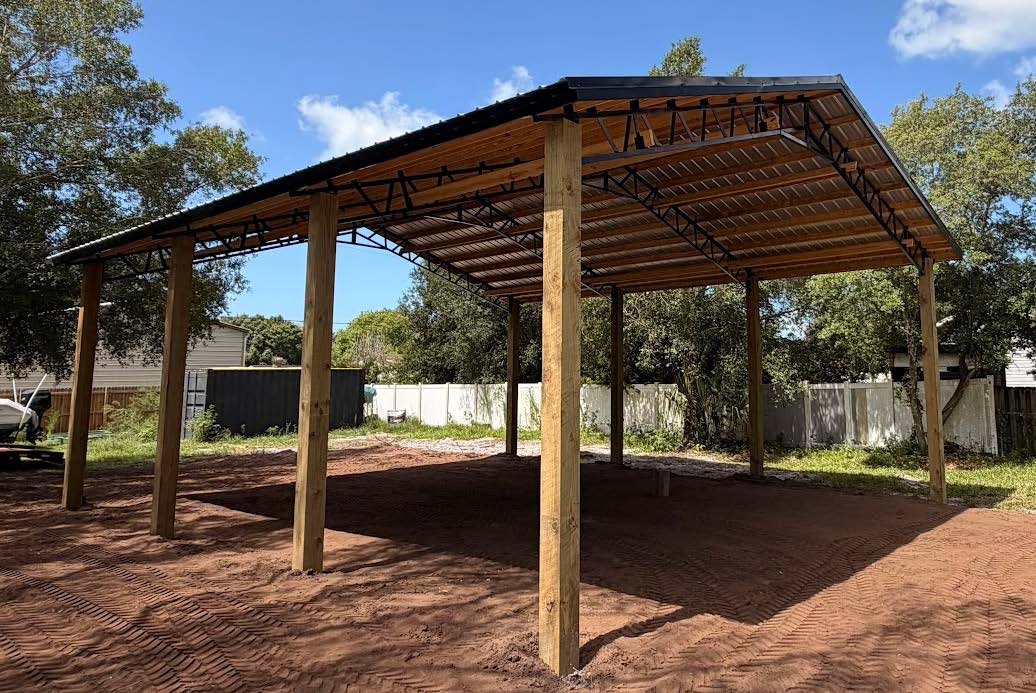 Jones Barn — open pole barn pavilion completed by Dekker in Okeechobee, Florida